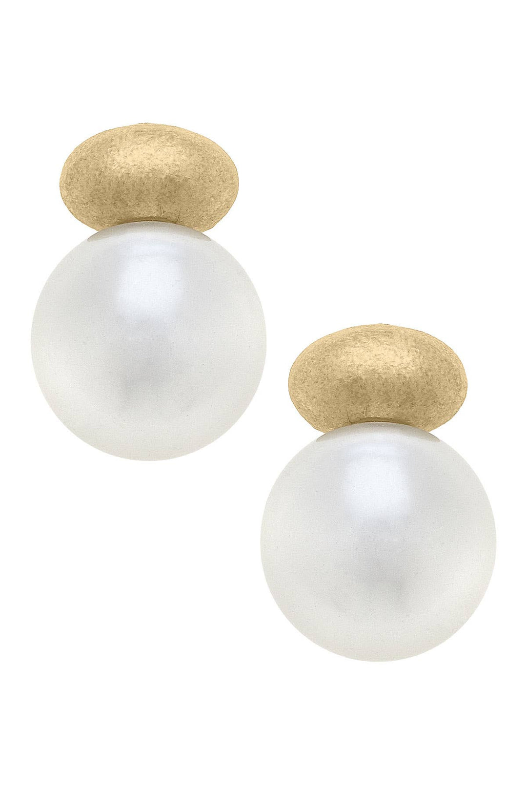 Ashton Pearl Stud Earrings in Ivory