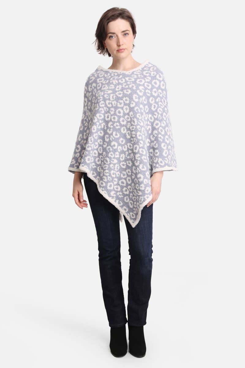 Leopard Poncho: COFFEE / ONE SIZE