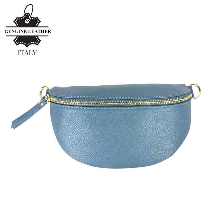 Italian Leather Waist Bag: Orange