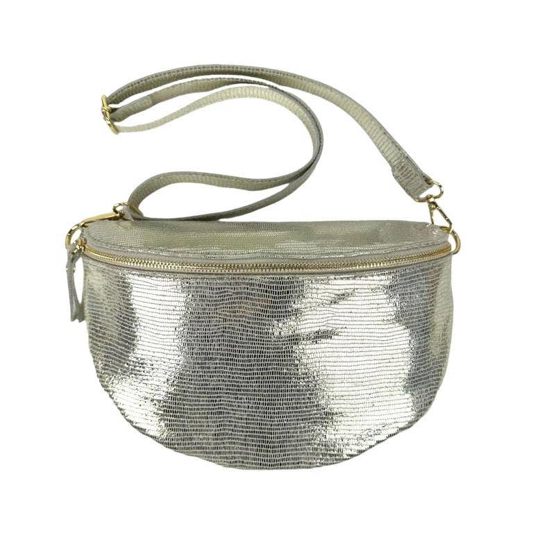 - Italian Leather Waist Bag Large: Black
