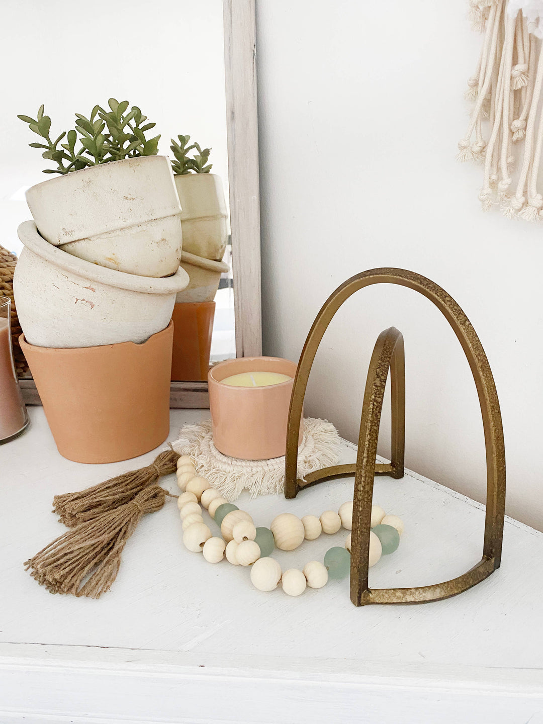 Simply Styled Art - Sea Glass Garland with Jute Tassel