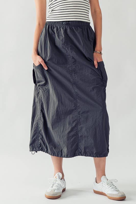 BELLA TOGGLE WAISTBAND CARGO POCKET SKIRT