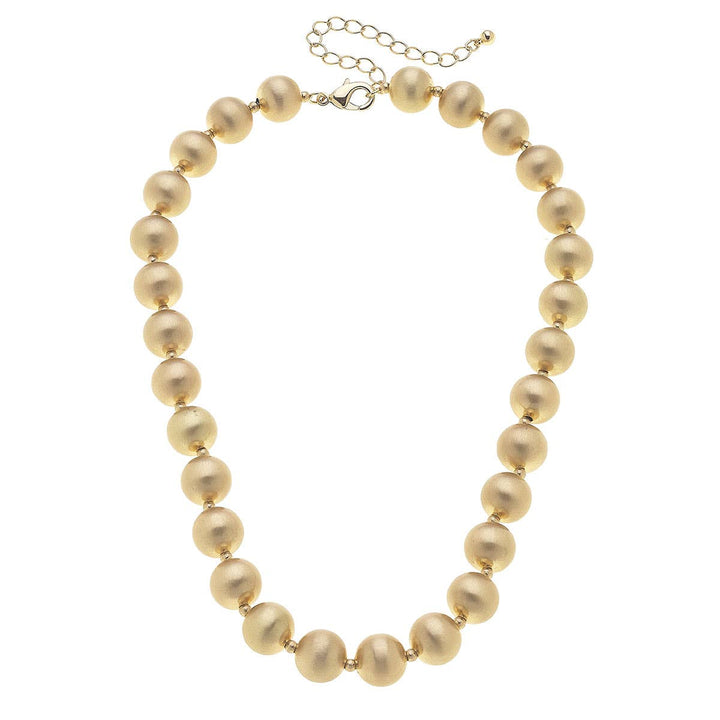 Phoebe Ball Bead Necklace: Satin Gold