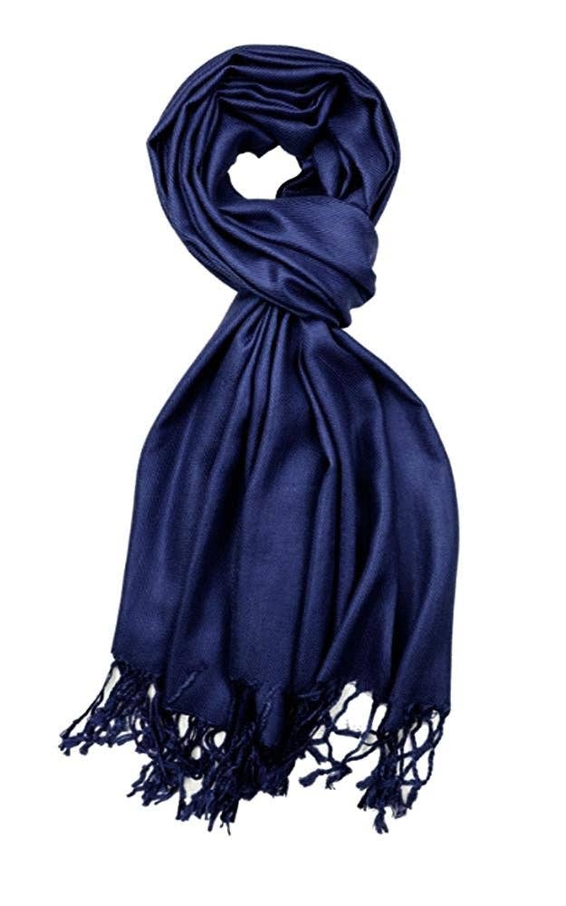 Navy Pashmina Shawl Scarf