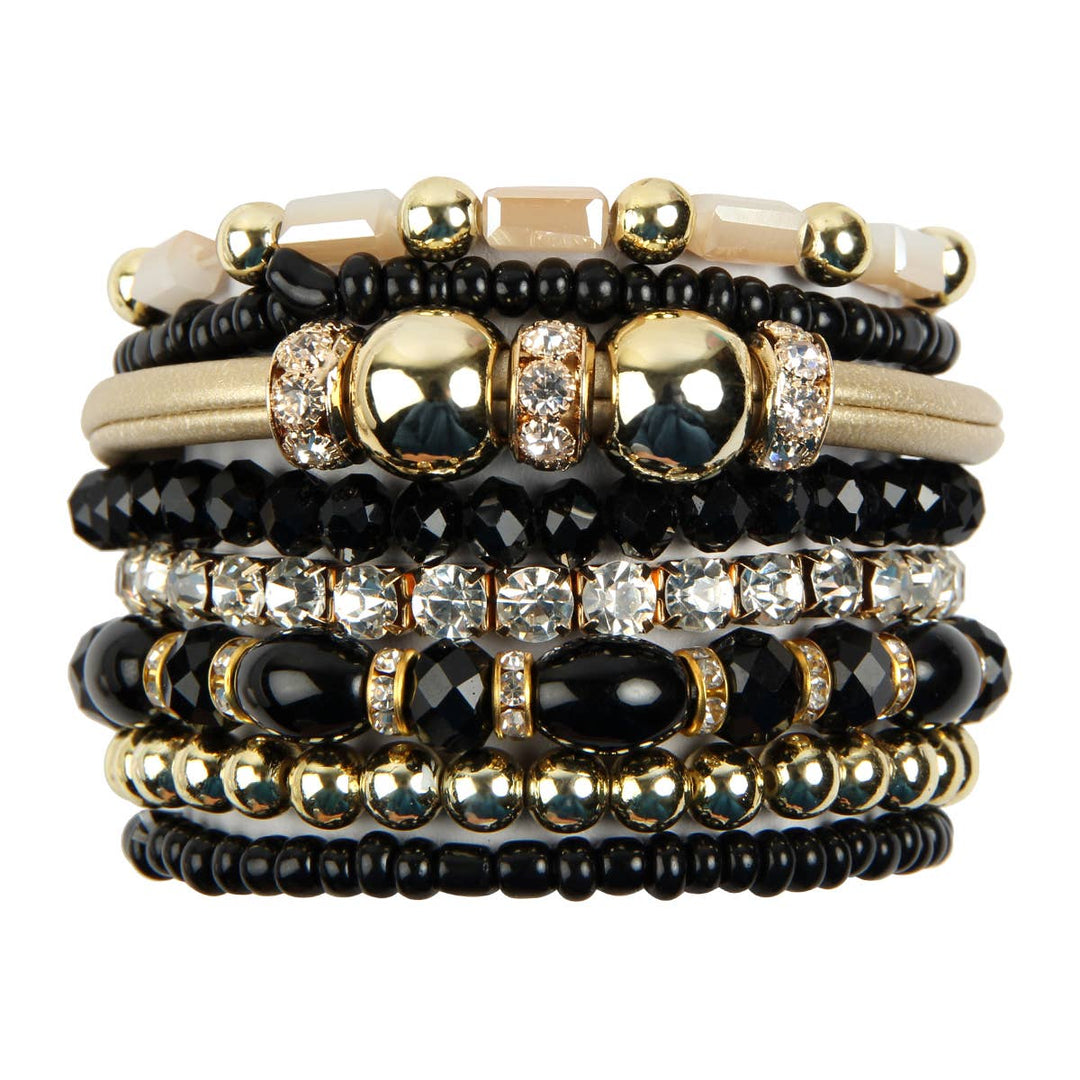 MULTI LINE BRACELET: BLACK