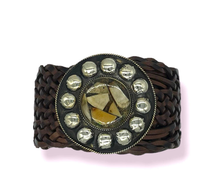 Handmade Moroccan Leather Belt: Dark brown