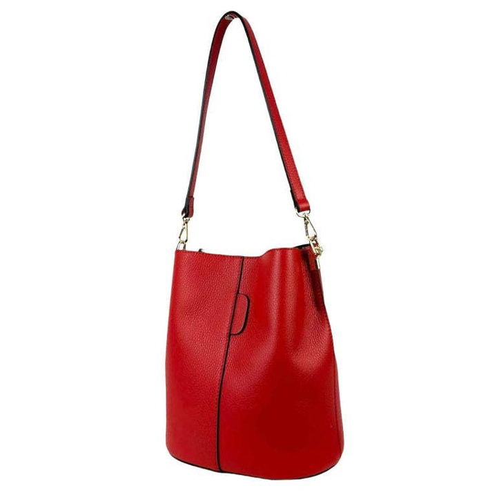 High Quality Italian Leather Shoulder Bag: Red