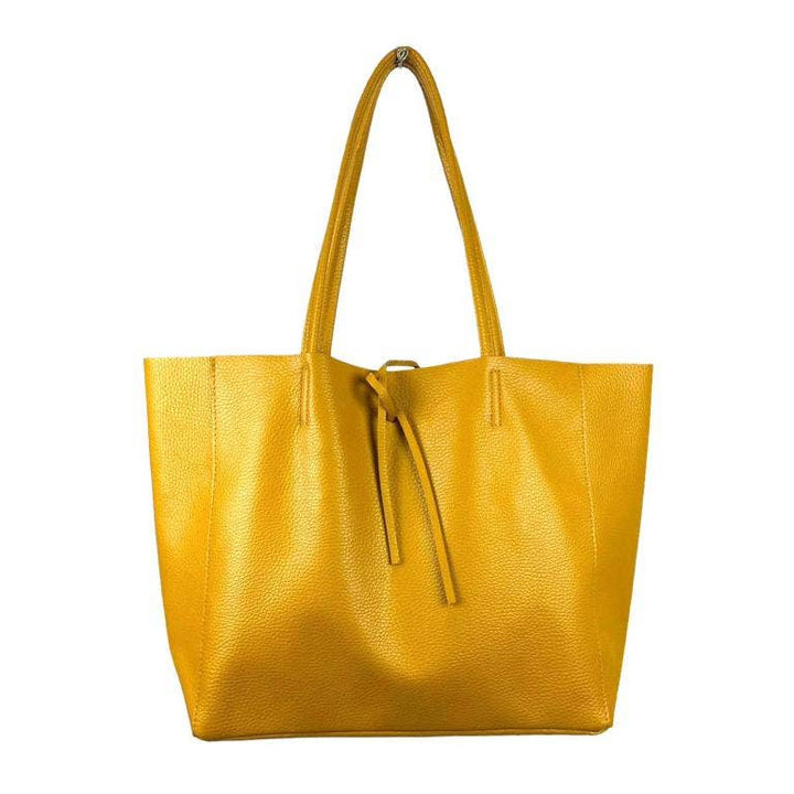 Leather Shopper: Yellow