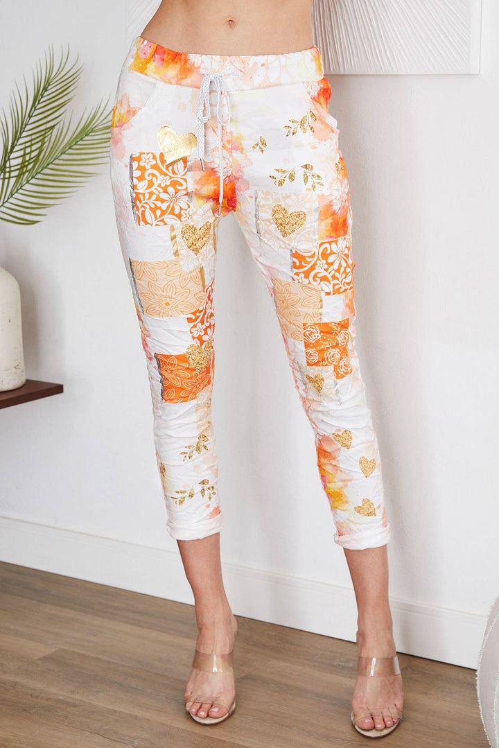 ORANGE FOIL JOGGERS :MEDIUM