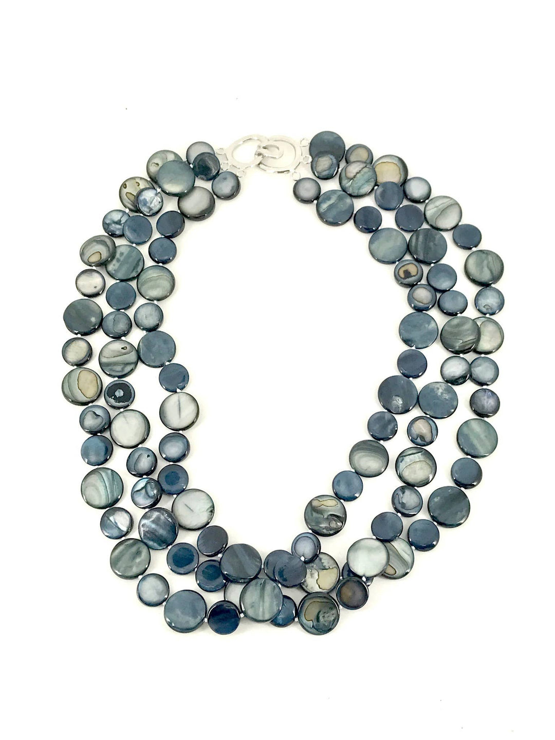 Black 3 Strand MOP Necklace