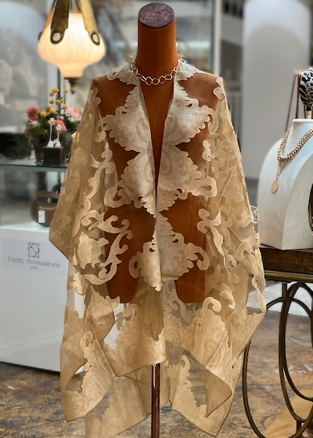 Shanghai Night Ruana Kimono Coverup: 07 Tan