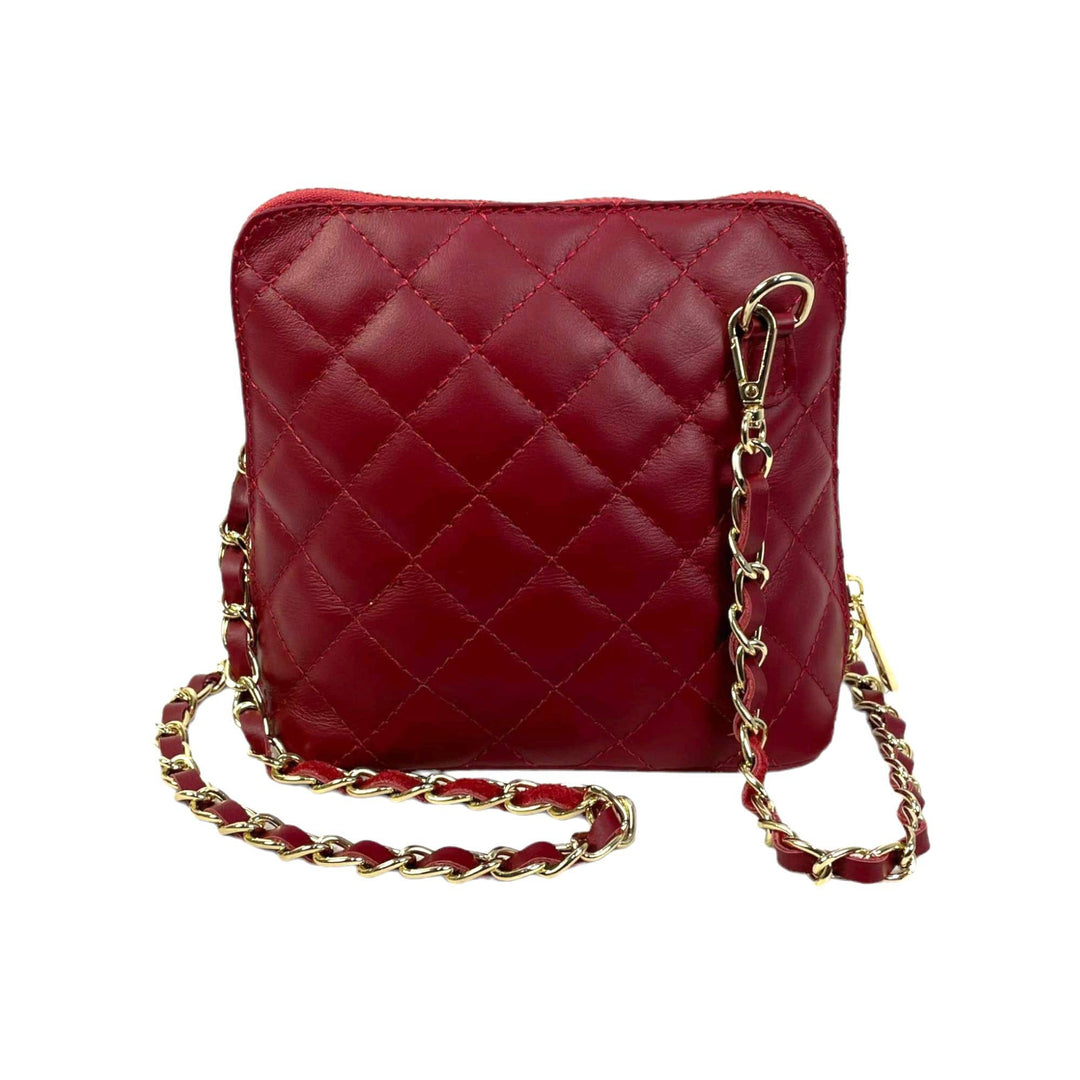 Compact Leather Bag: Garnet