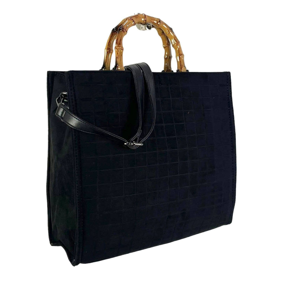 Bag w/ Bamboo Handles: Black