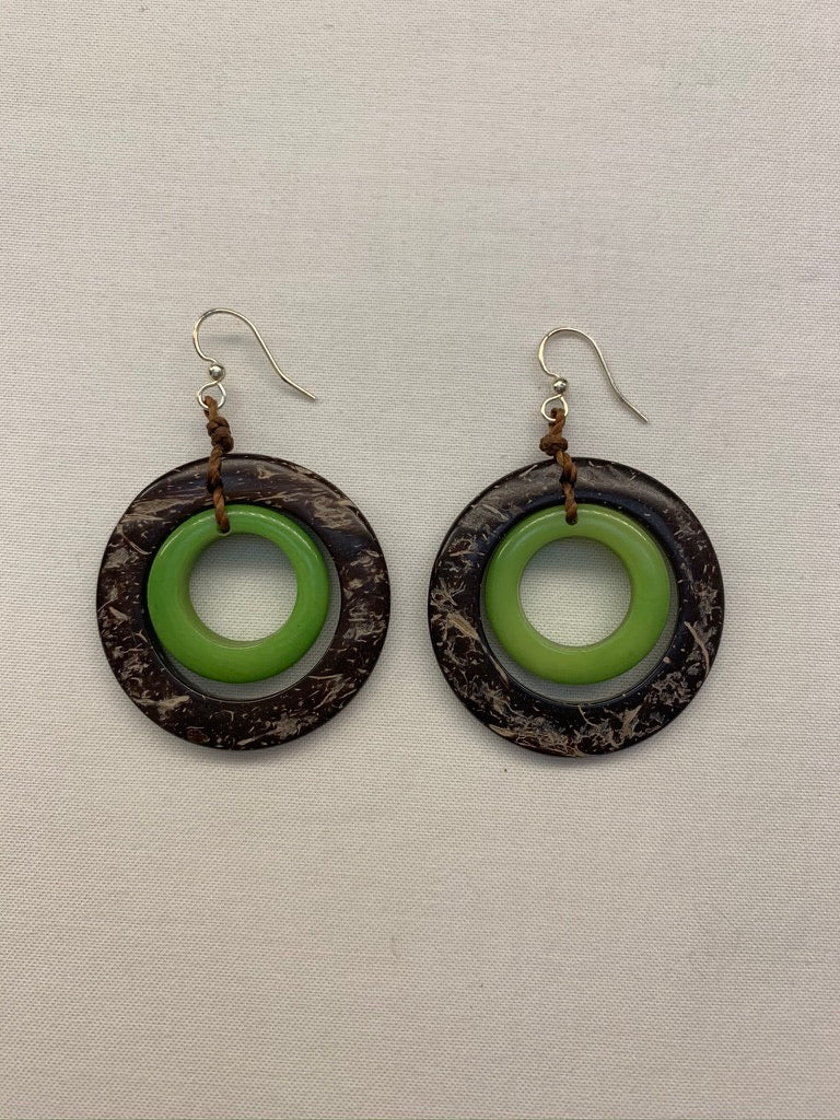 Hand Made Fair Trade Ultra Light Tagua Nut Earring