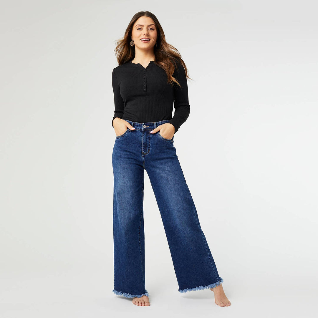 Wide Leg Jean: XL / Dark Denim