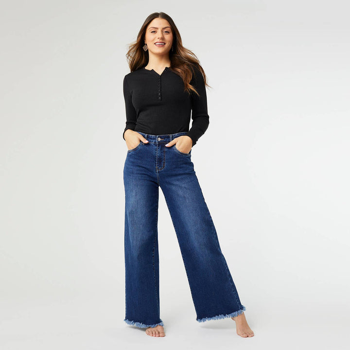 Wide Leg Jean: XL / Dark Denim
