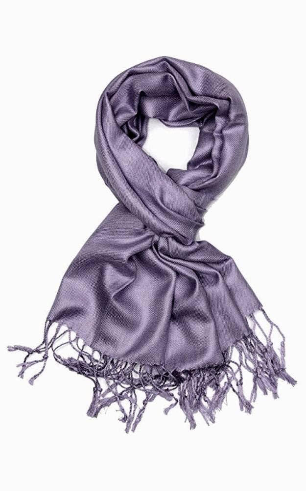 Mid Gray Color Fashion Pashmina Shawl Scarf