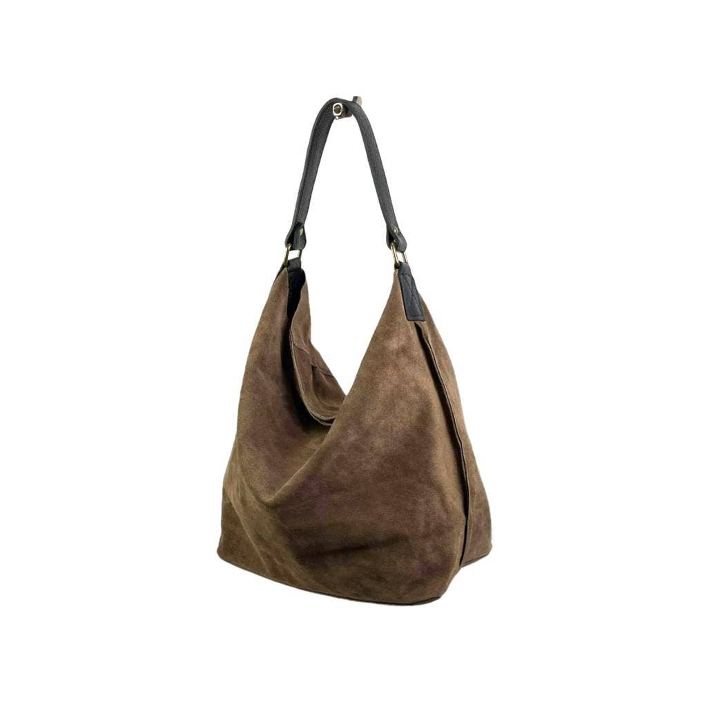 Amplio Bolso Hobo de Piel de Serraje para Mujer. Promo Amor
