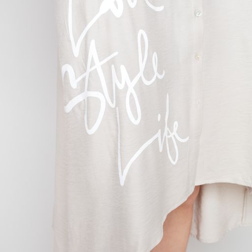 C3134 ROLL UP SLEEVE PRINTED DUSTER