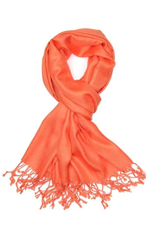 Orange Color Fashion Pashmina Shawl Scarf