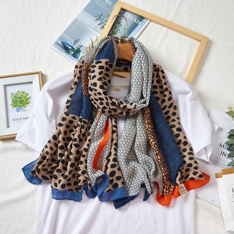 Winding River - Blue Scarf – Leopard Collection