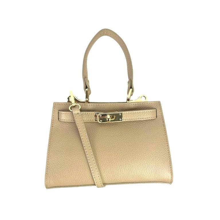 Small leather handbag Taupe