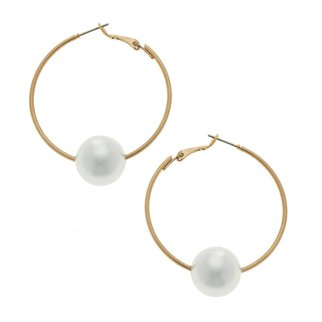 Lizzie Threaded Ball Hoop Earrings