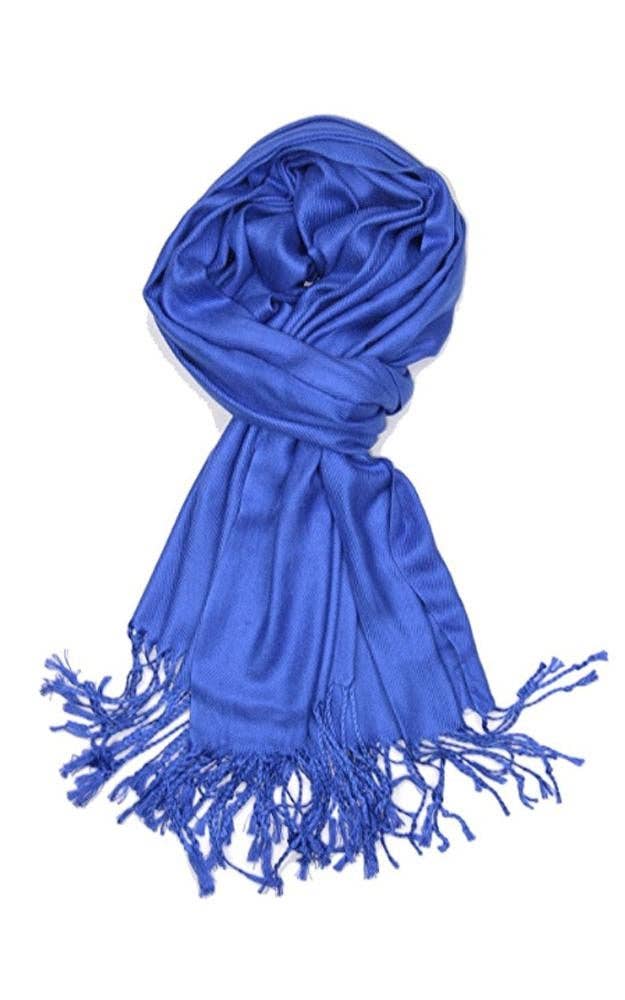Royal Blue Color Fashion Pashmina Shawl