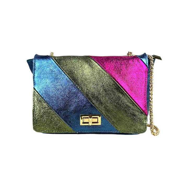 Multicolored Leather: Navy Blue