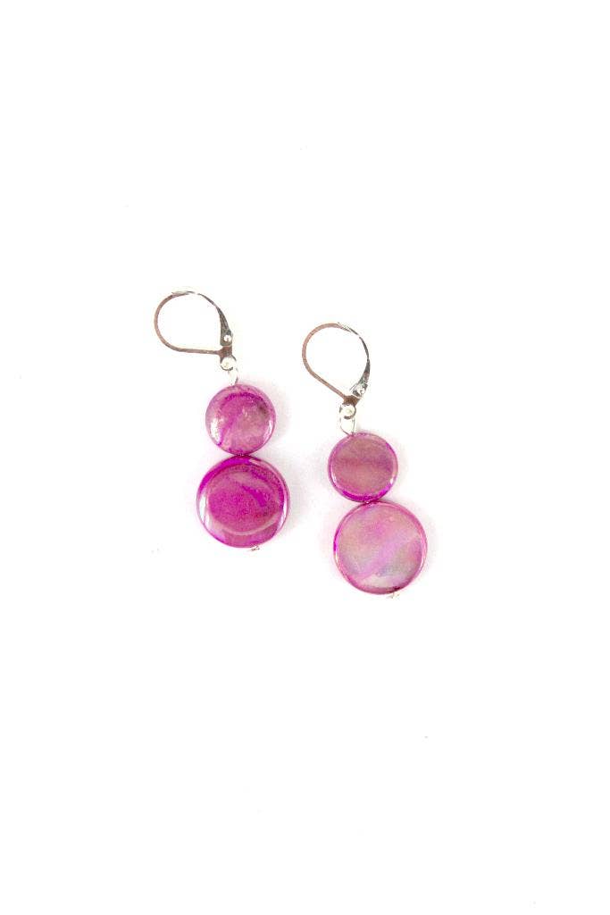 EMAGENTA - Magenta MOP Earring