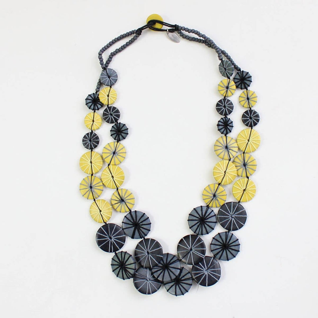 Black and Yellow Double Strand Kalei Necklace